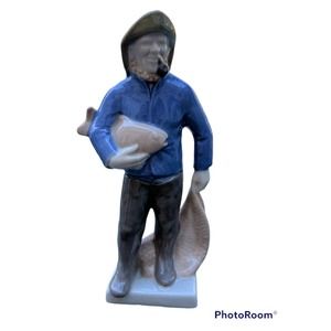 German democratic republic porcelain Fisherman Fish Water Sea Angler